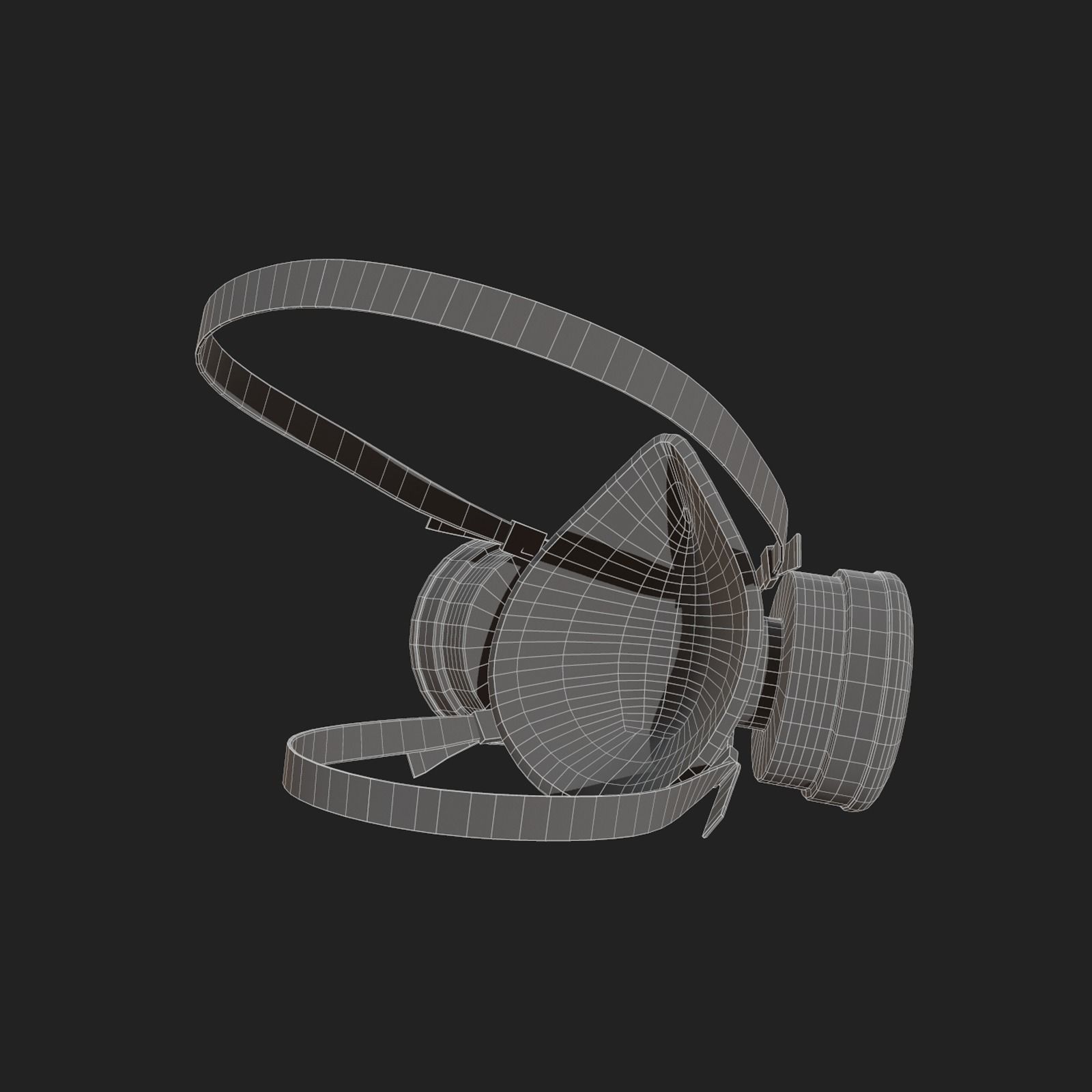 Gas mask helmet 3d safety resperator protection classic  Low-poly 3D model_10