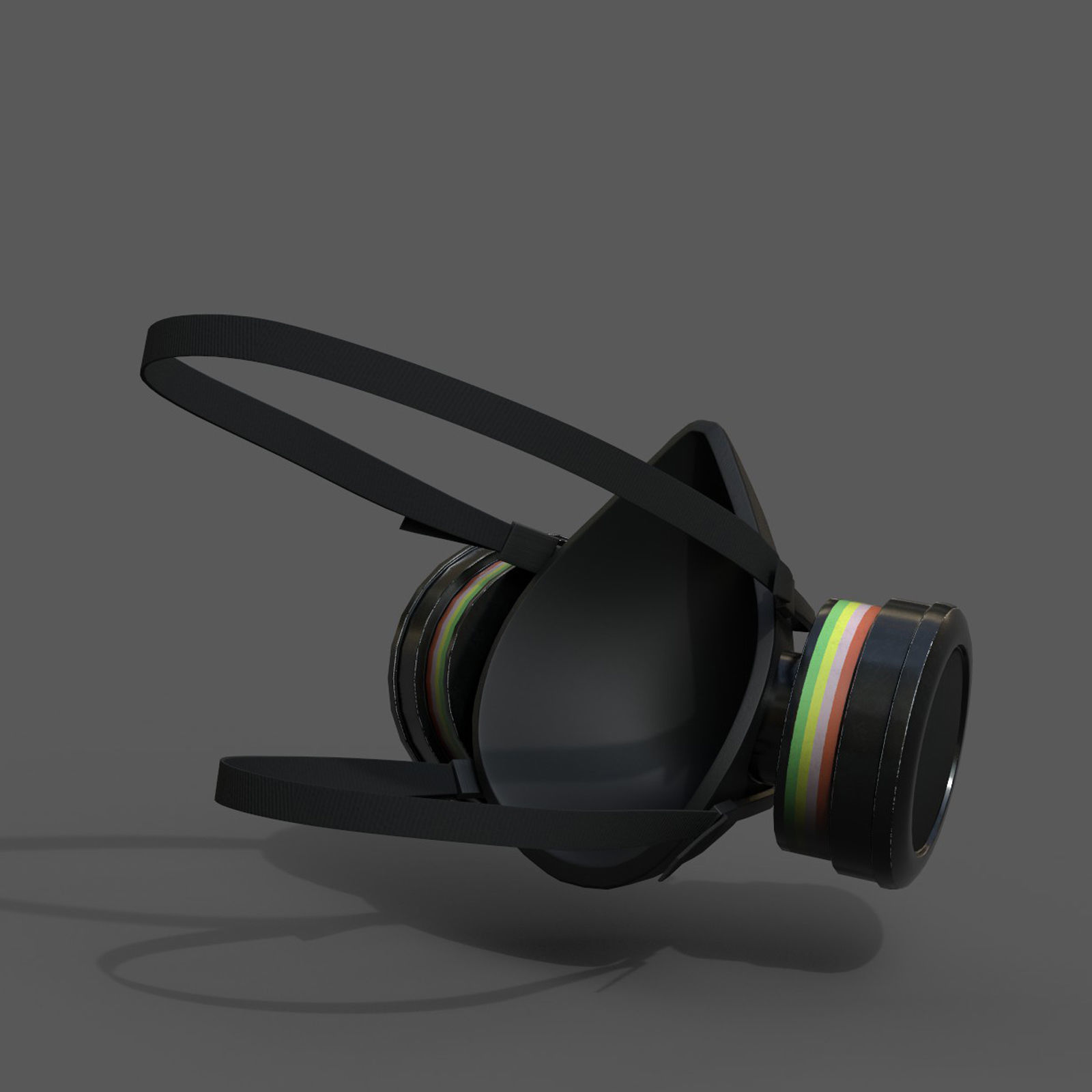 Gas mask helmet 3d safety resperator protection classic  Low-poly 3D model_5