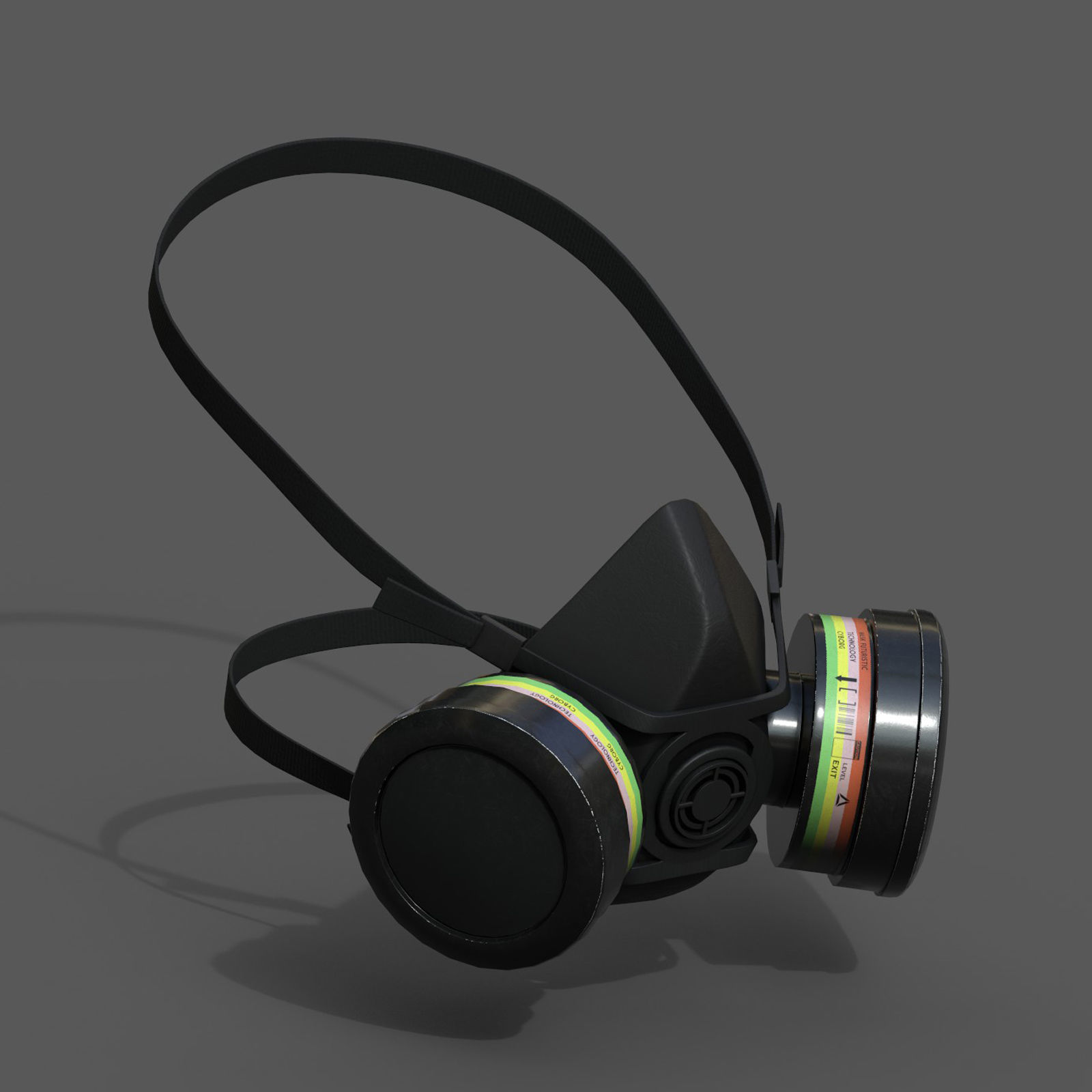 Gas mask helmet 3d safety resperator protection classic  Low-poly 3D model_3