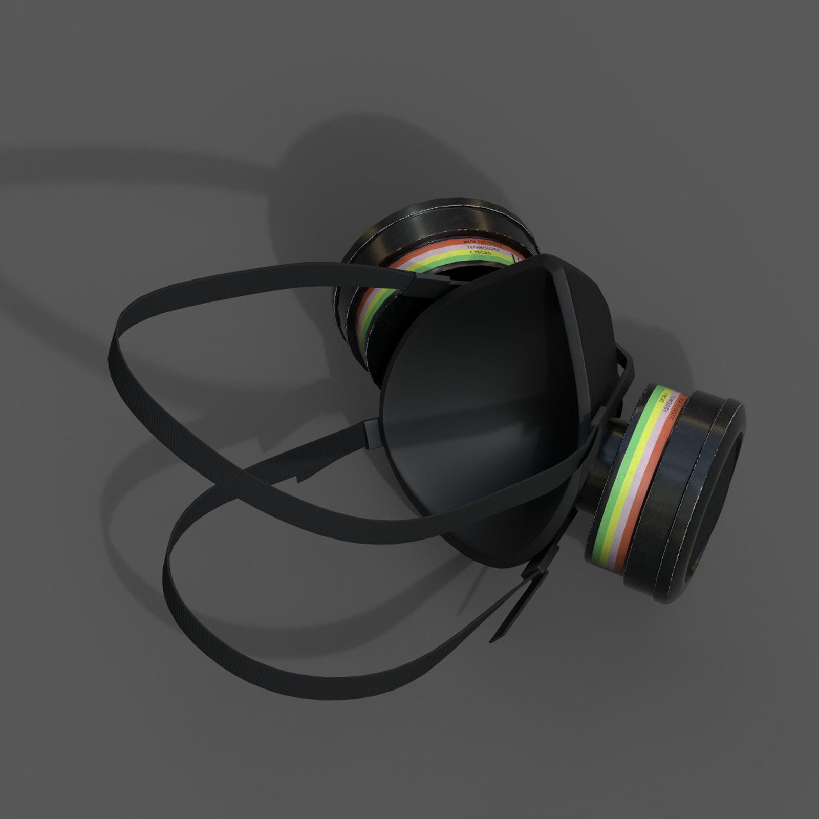 Gas mask helmet 3d safety resperator protection classic  Low-poly 3D model_7