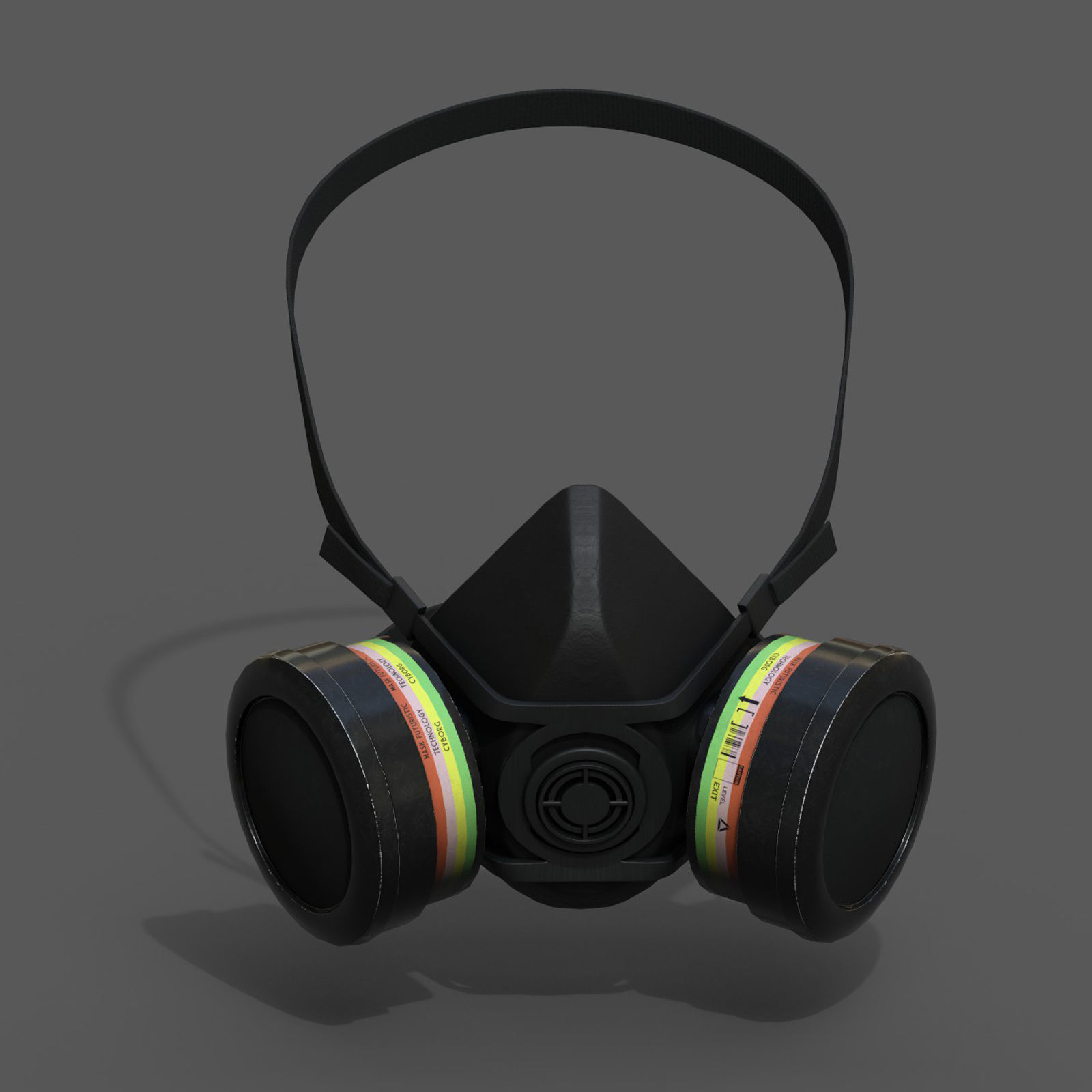 Gas mask helmet 3d safety resperator protection classic  Low-poly 3D model_1