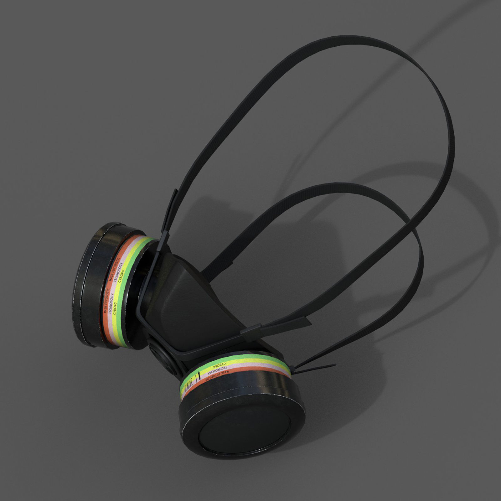 Gas mask helmet 3d safety resperator protection classic  Low-poly 3D model_4