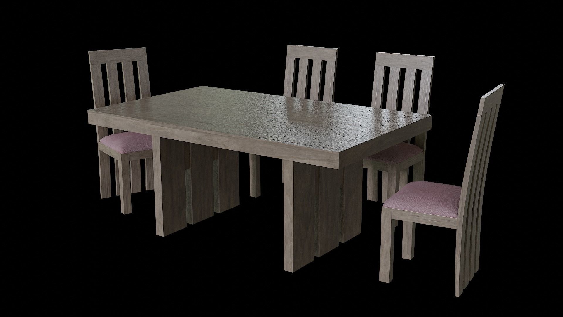 Table set Pack 11 Low-poly 3D model_5
