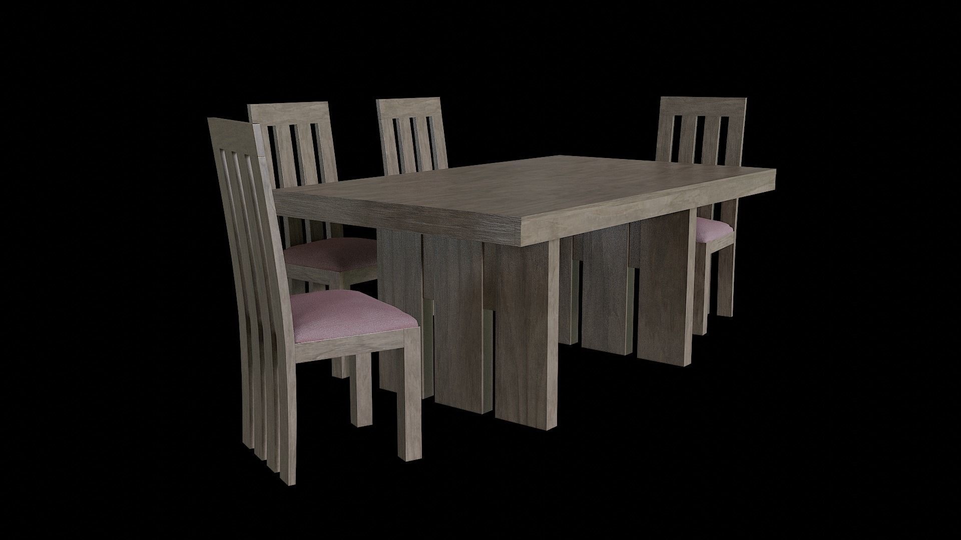 Table set Pack 11 Low-poly 3D model_1