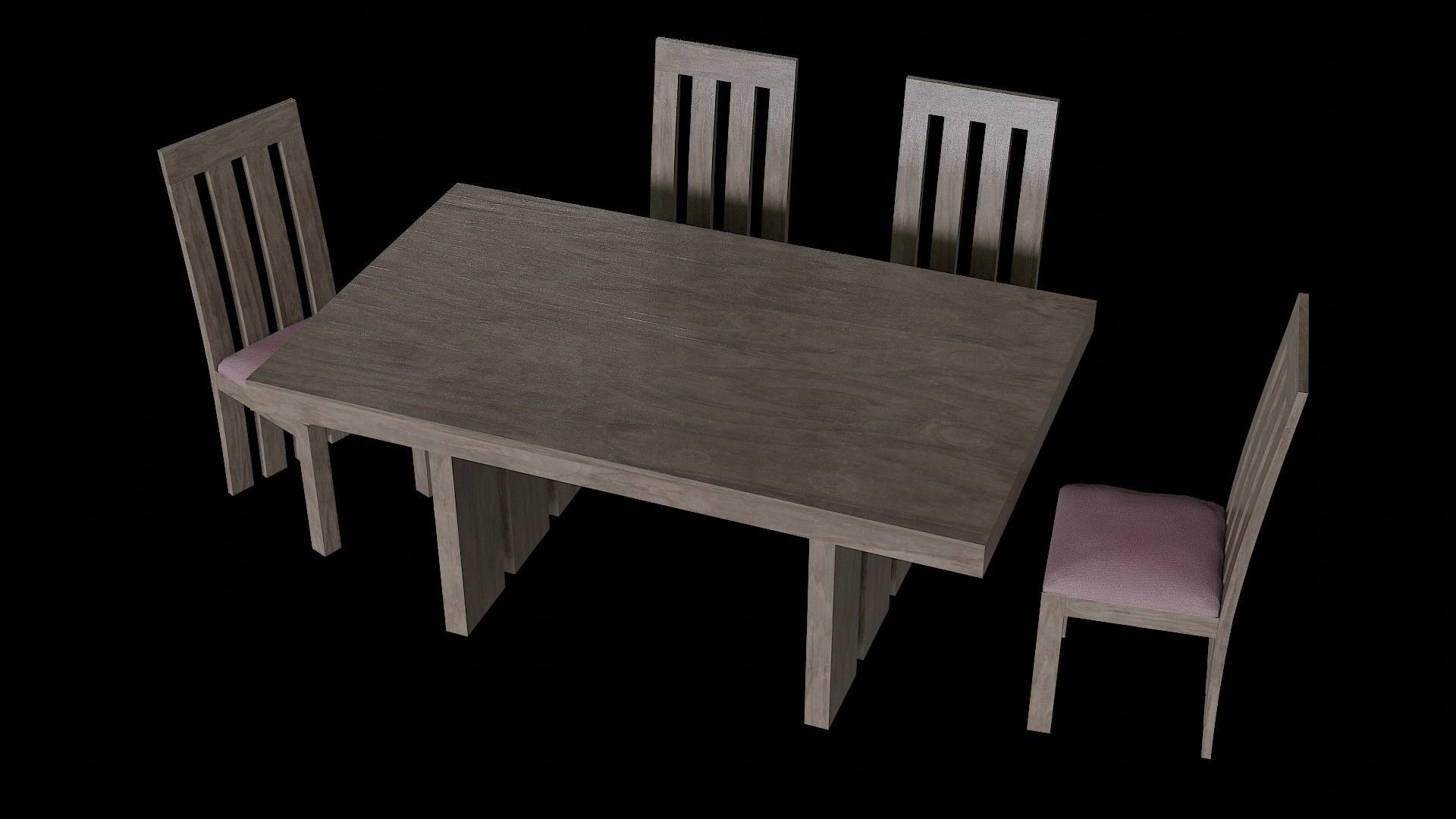 Table set Pack 11 Low-poly 3D model_4
