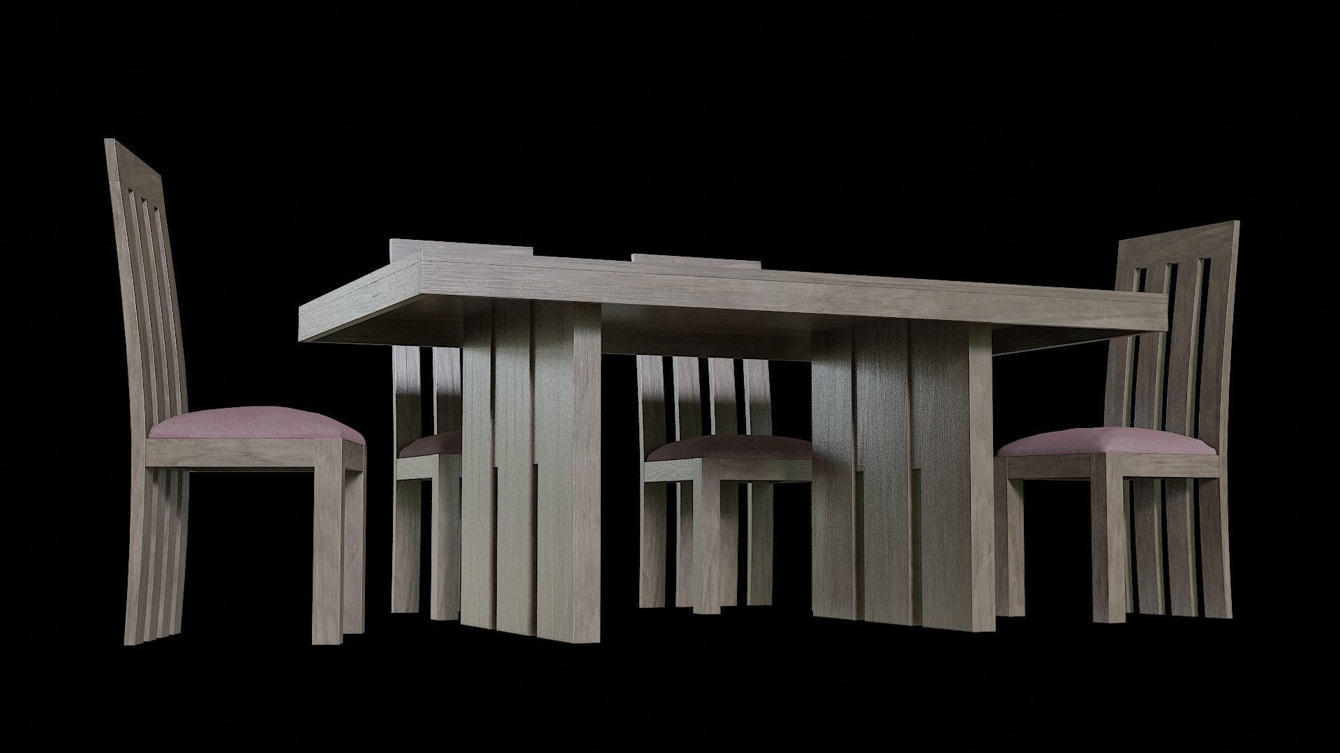 Table set Pack 11 Low-poly 3D model_2