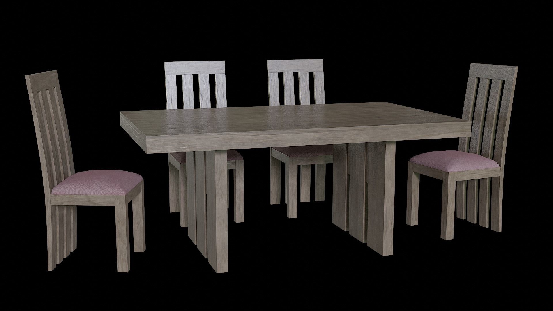 Table set Pack 11 Low-poly 3D model_3