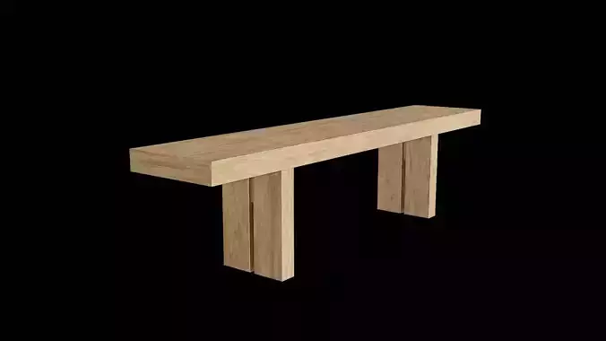 Bench wooden 01