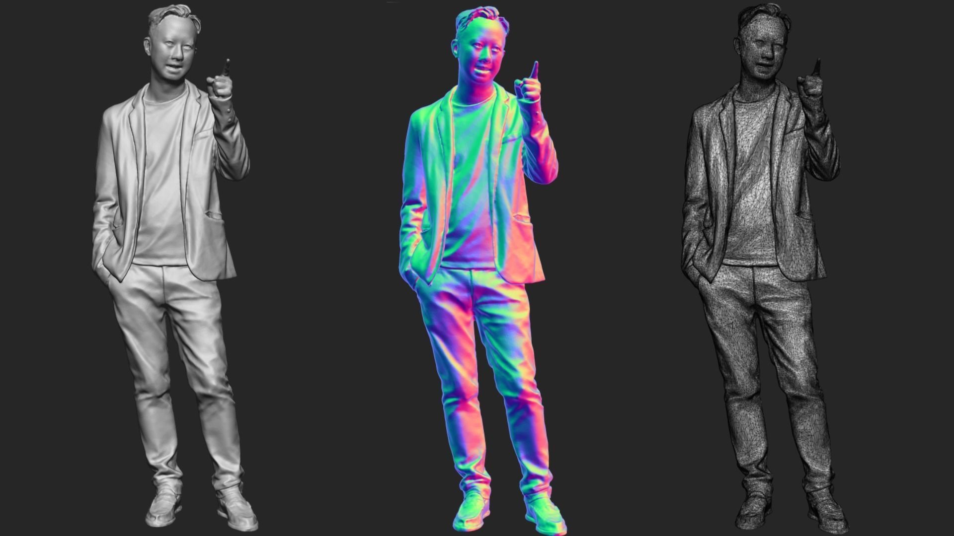 A Middle-aged Man Talking To Somebody 3D model_6