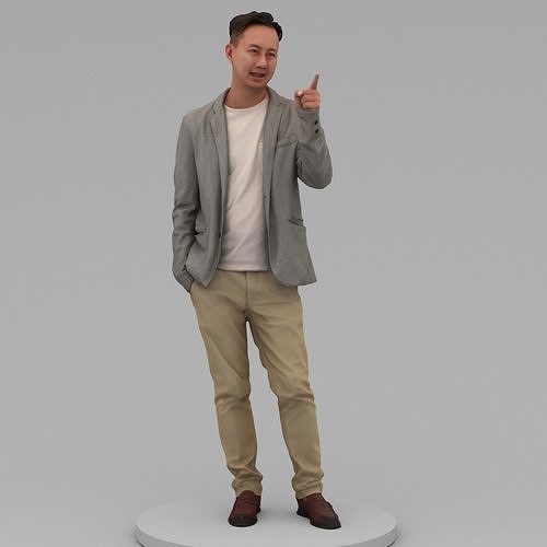 A Middle-aged Man Talking To Somebody 3D model