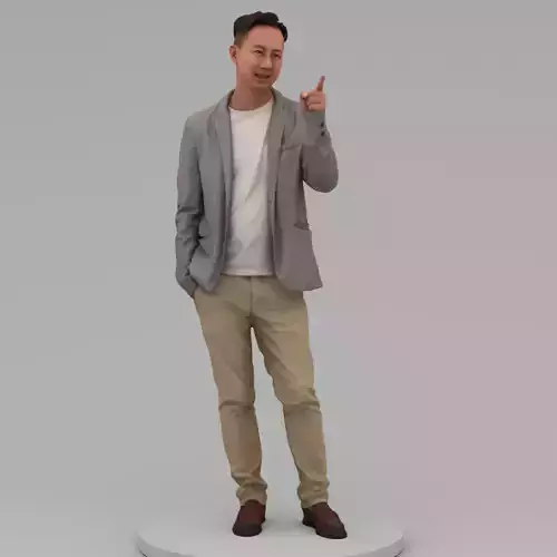 A Middle-aged Man Talking To Somebody 3D model