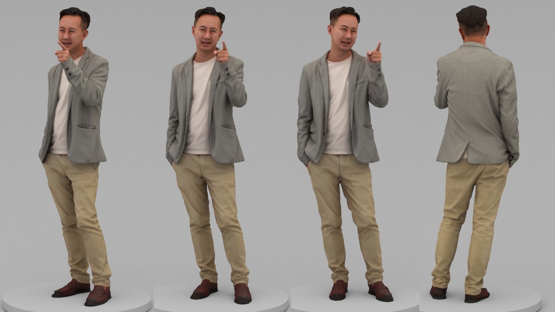 A Middle-aged Man Talking To Somebody 3D model_4