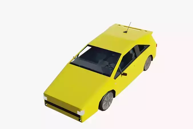 Yellow car lowpoly