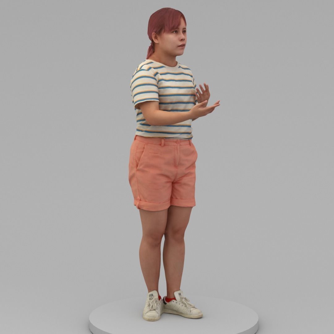 A Fat Woman Talking To Somebody 3D model_2