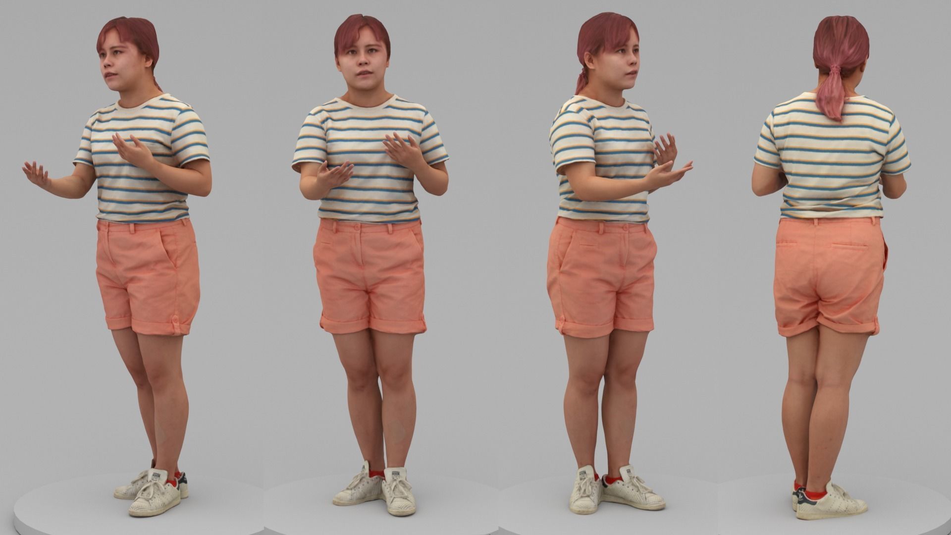 A Fat Woman Talking To Somebody 3D model_4