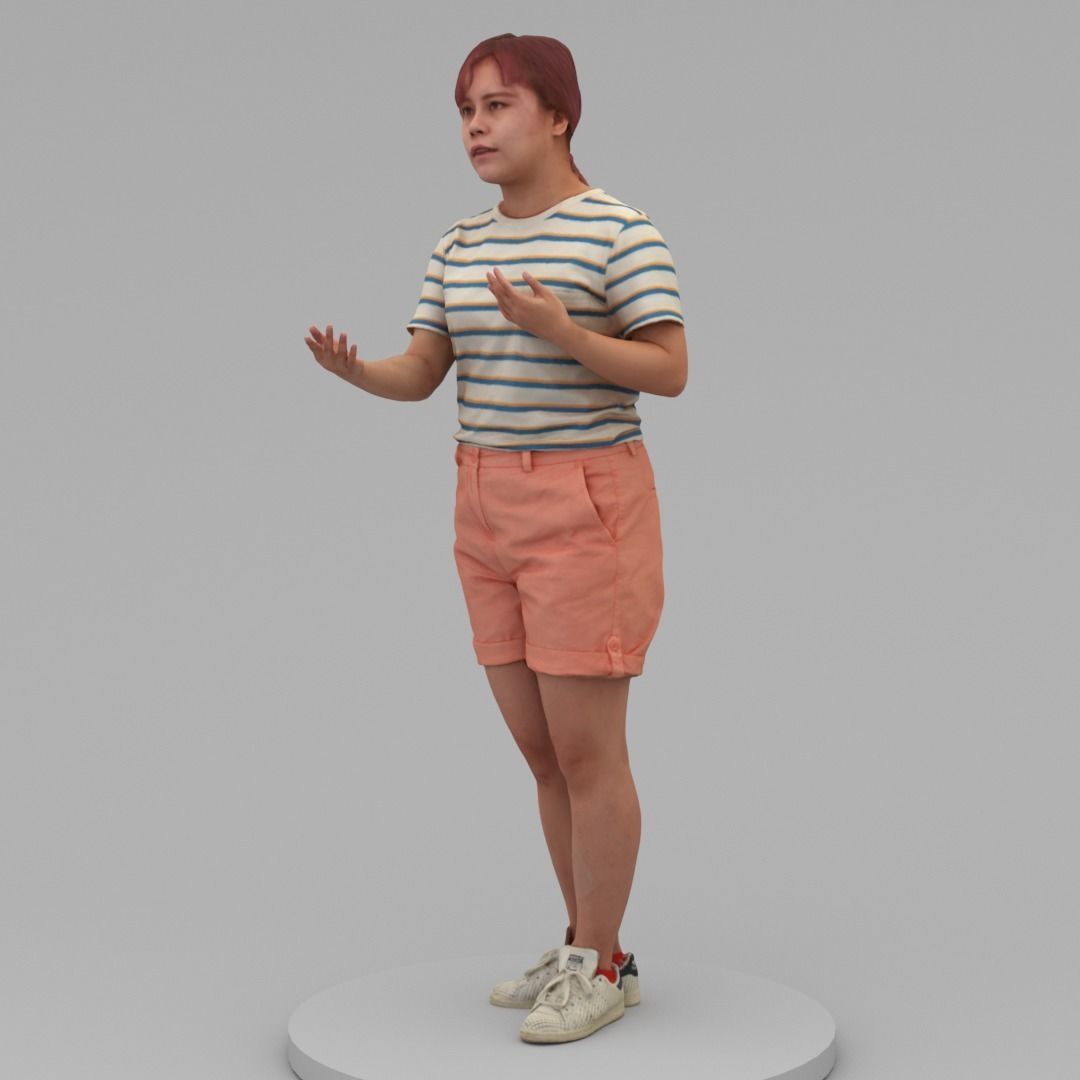 A Fat Woman Talking To Somebody 3D model_1
