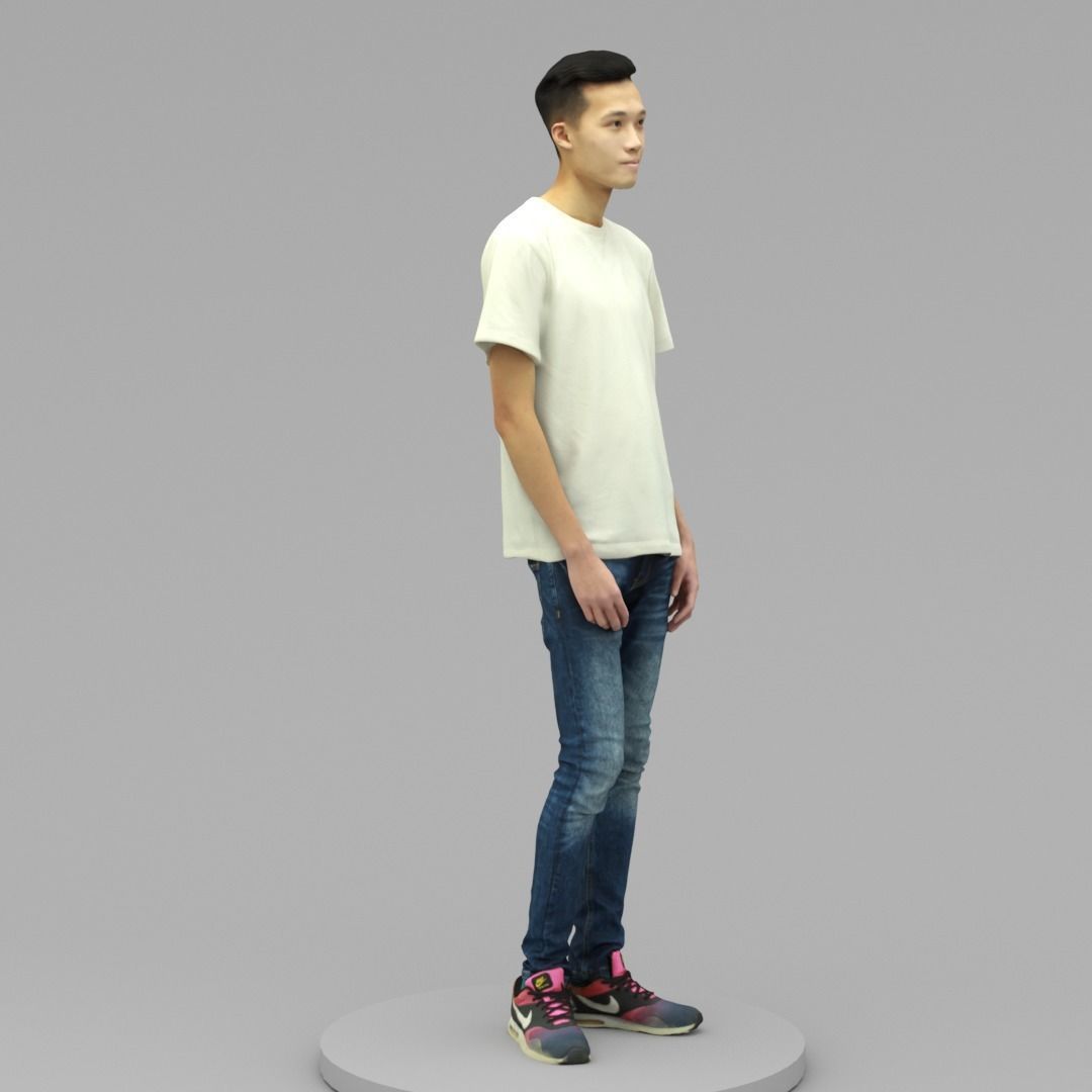 A Handsome Man Standing Alone 3D model_2