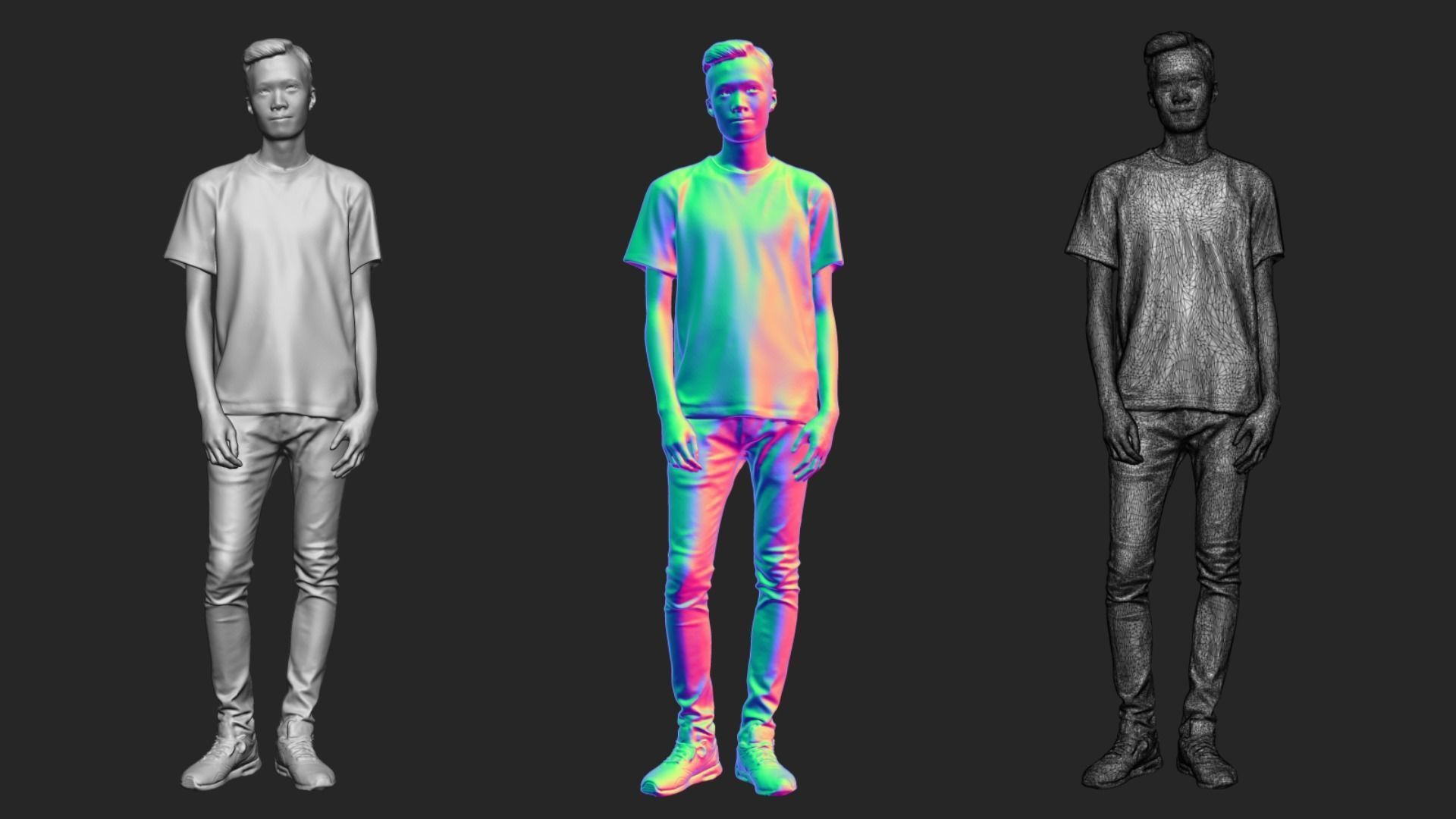 A Handsome Man Standing Alone 3D model_6