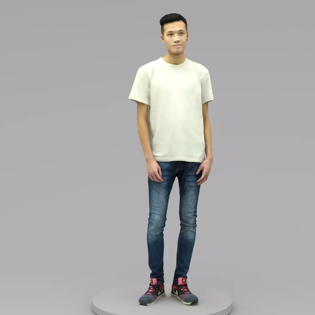 A Handsome Man Standing Alone 3D model_0