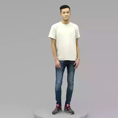 A Handsome Man Standing Alone 3D model