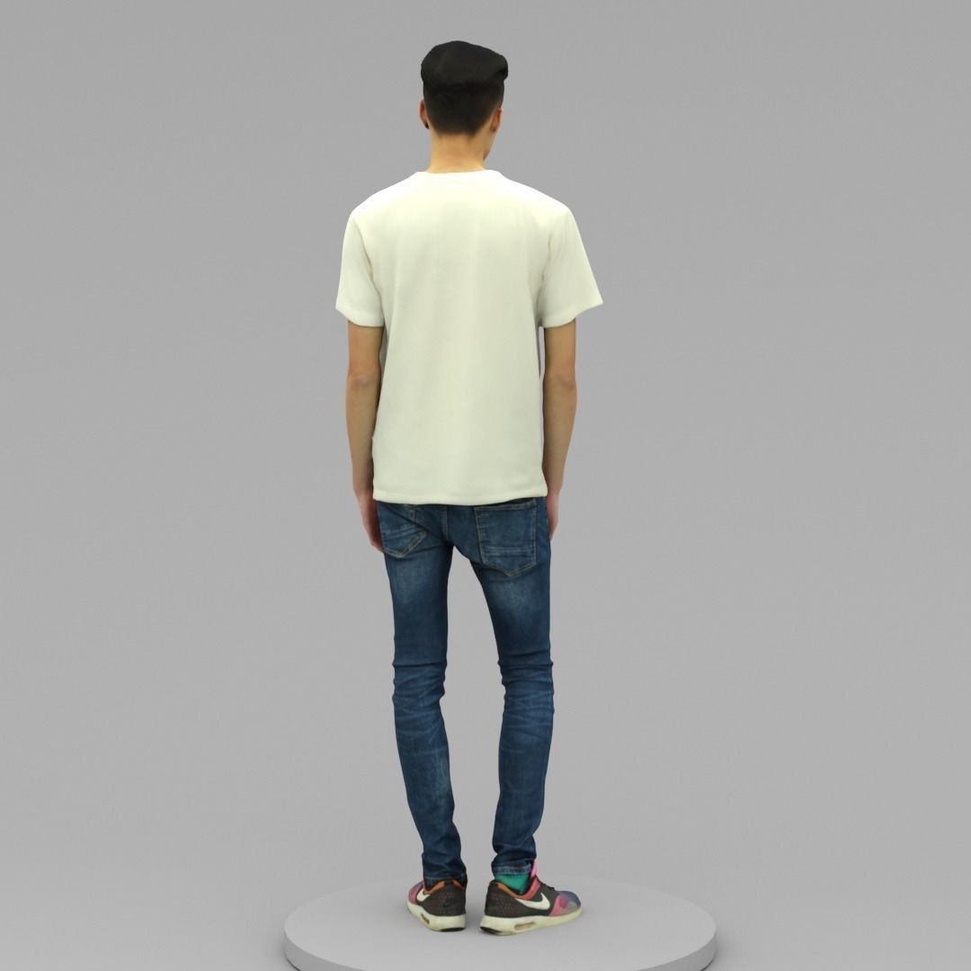 A Handsome Man Standing Alone 3D model_3