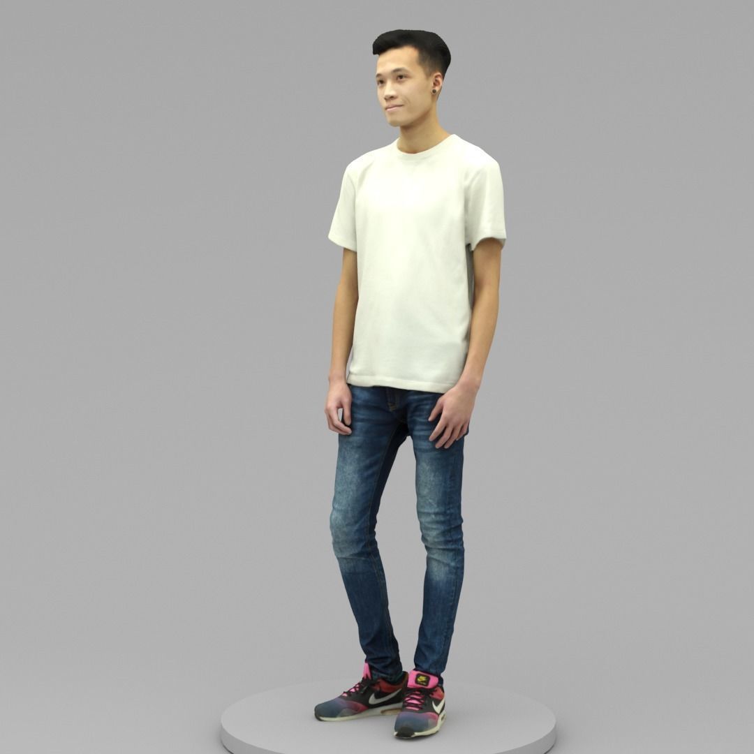 A Handsome Man Standing Alone 3D model_1