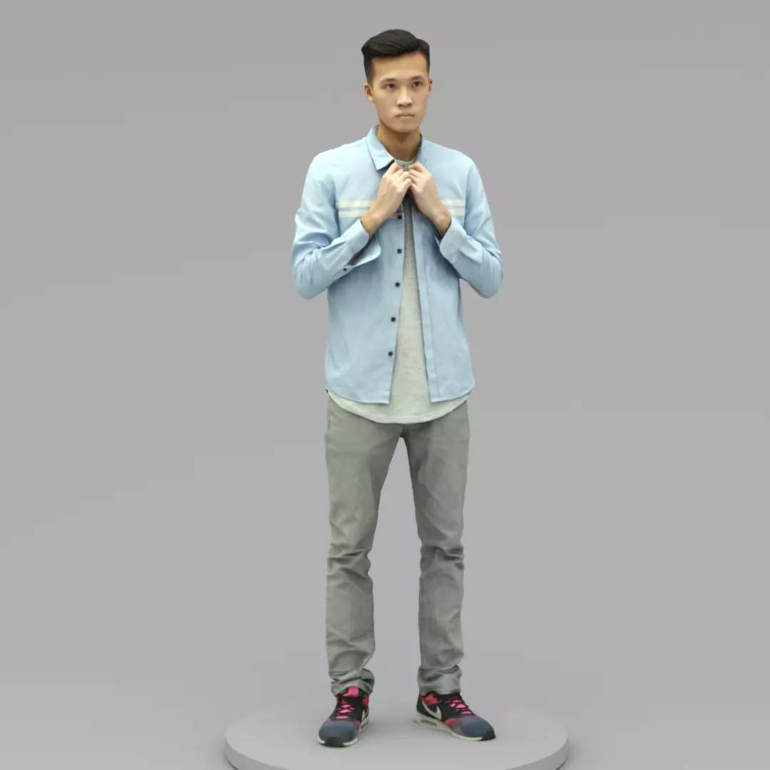 A Handsome Man Standing Alone II 3D model_0