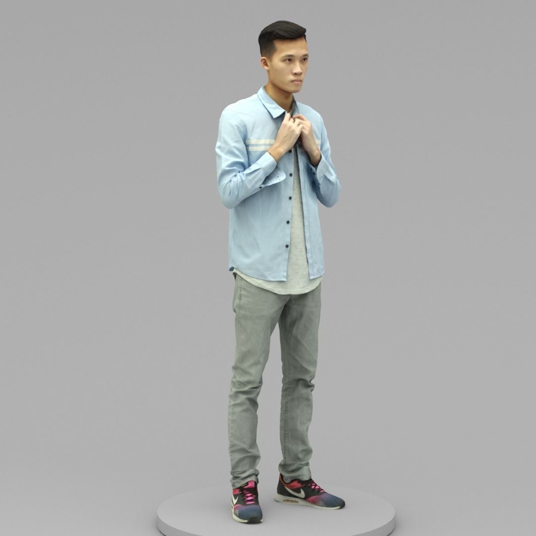 A Handsome Man Standing Alone II 3D model_2