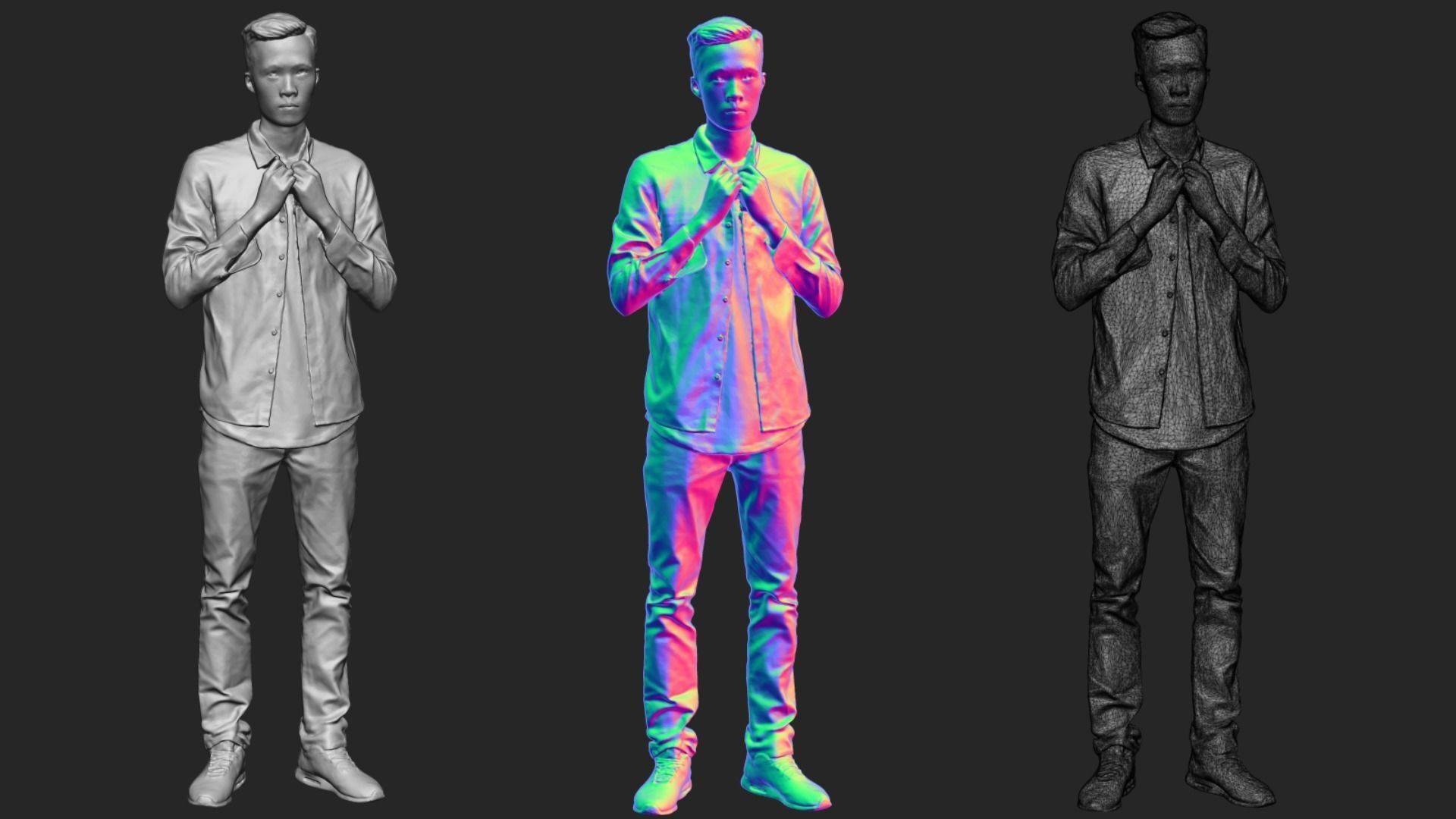 A Handsome Man Standing Alone II 3D model_6