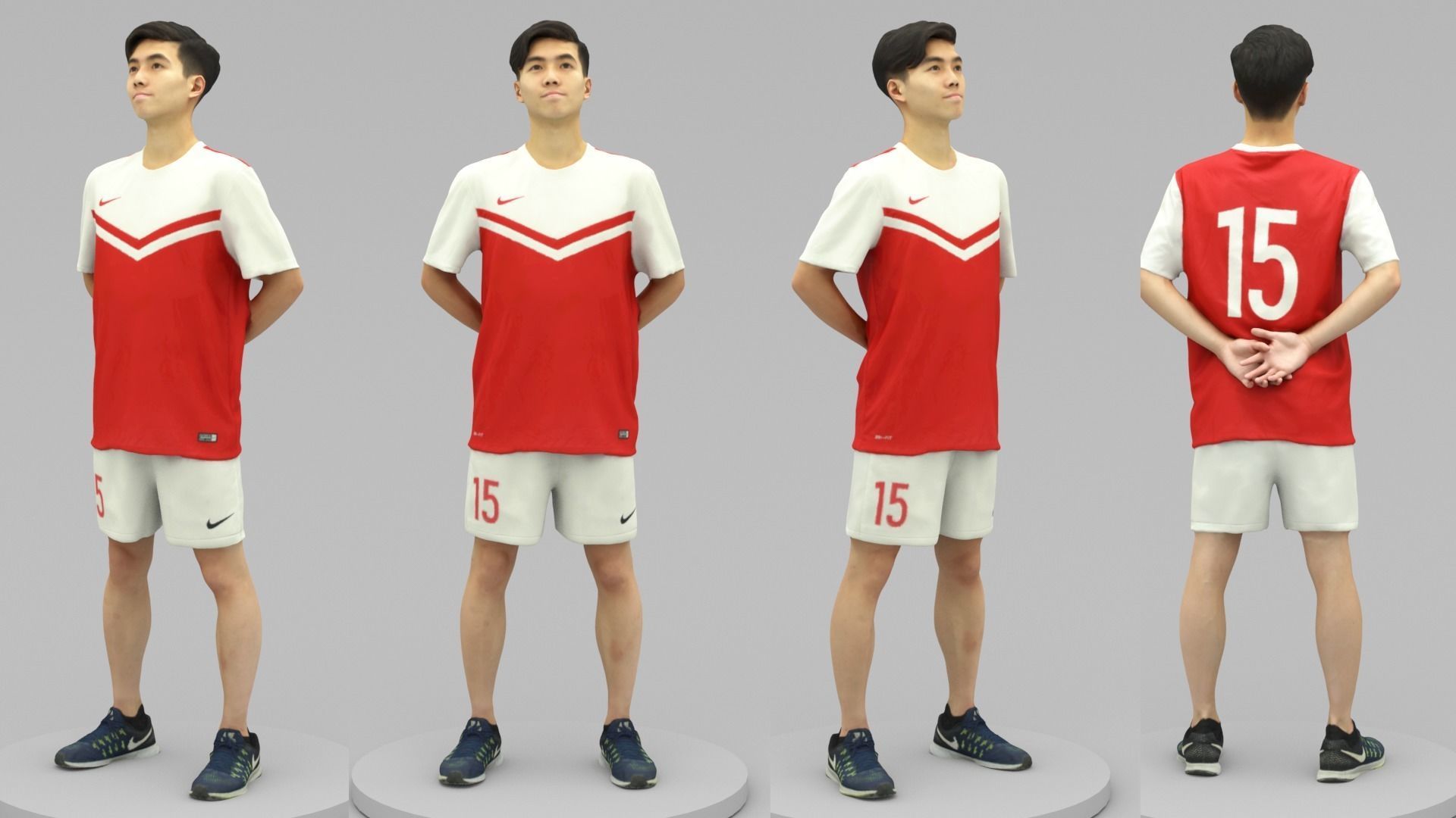 A Young Man Standing Alone 3D model_4