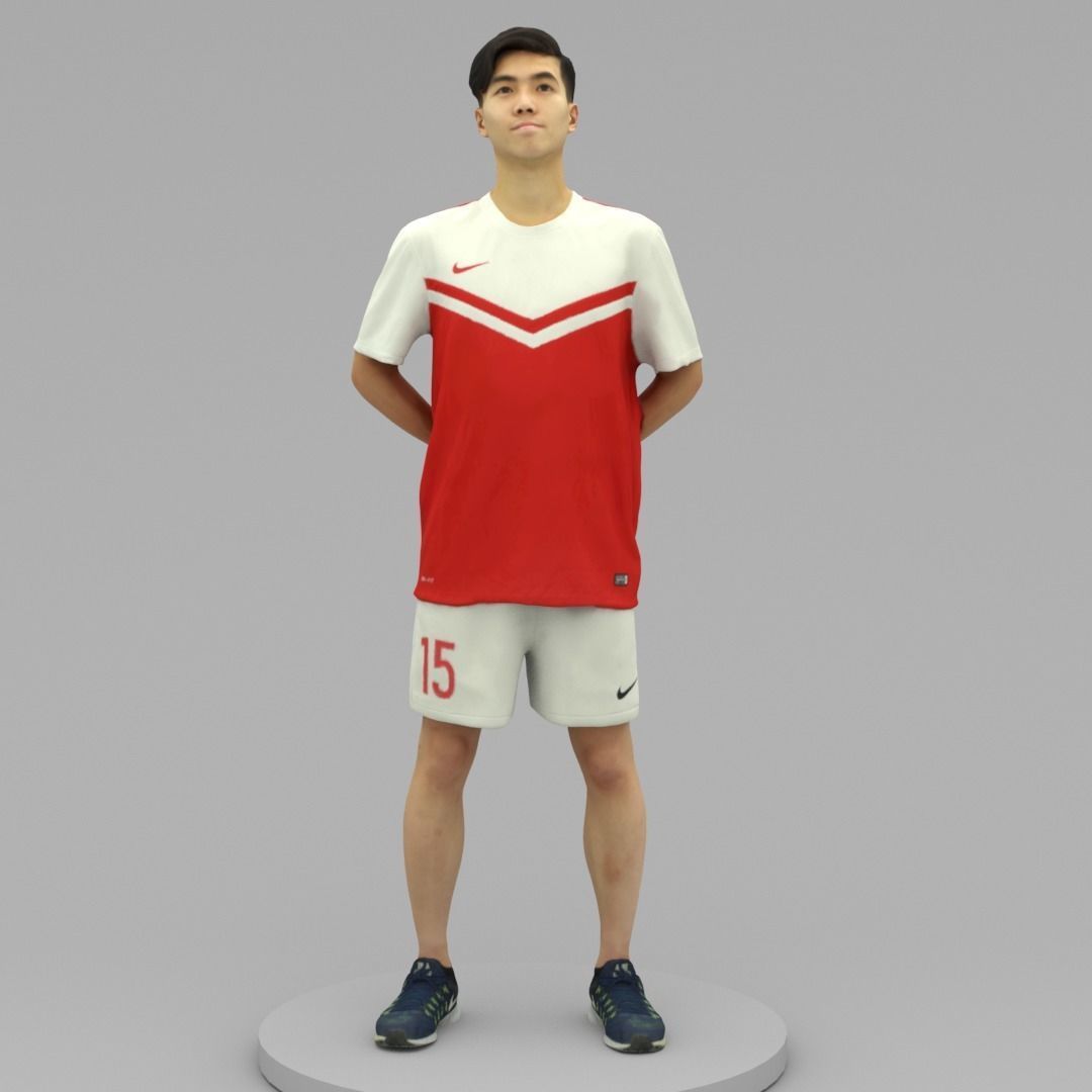 A Young Man Standing Alone 3D model_1