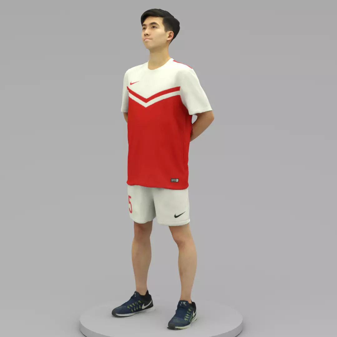 A Young Man Standing Alone 3D model_0