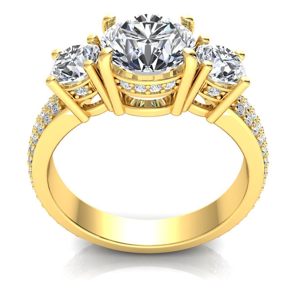 Royal Woman Diamond Ring 3d Model Print 3D print model_5