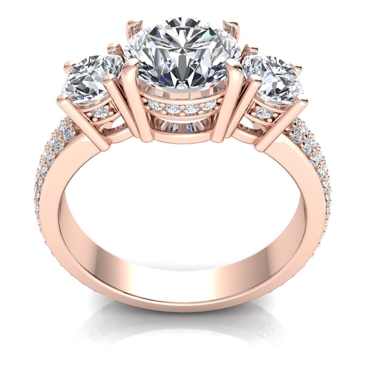 Royal Woman Diamond Ring 3d Model Print 3D print model_4