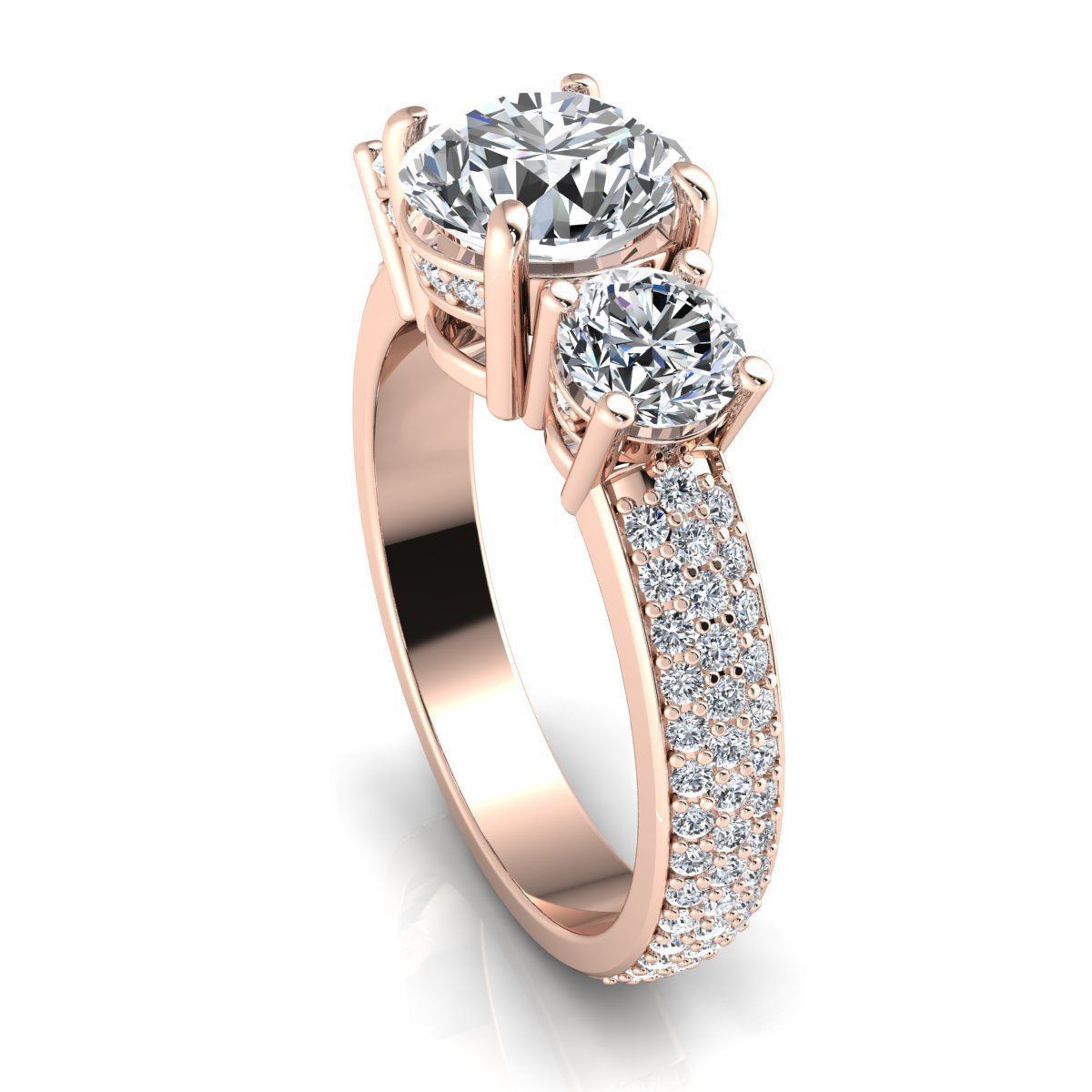 Royal Woman Diamond Ring 3d Model Print 3D print model_10
