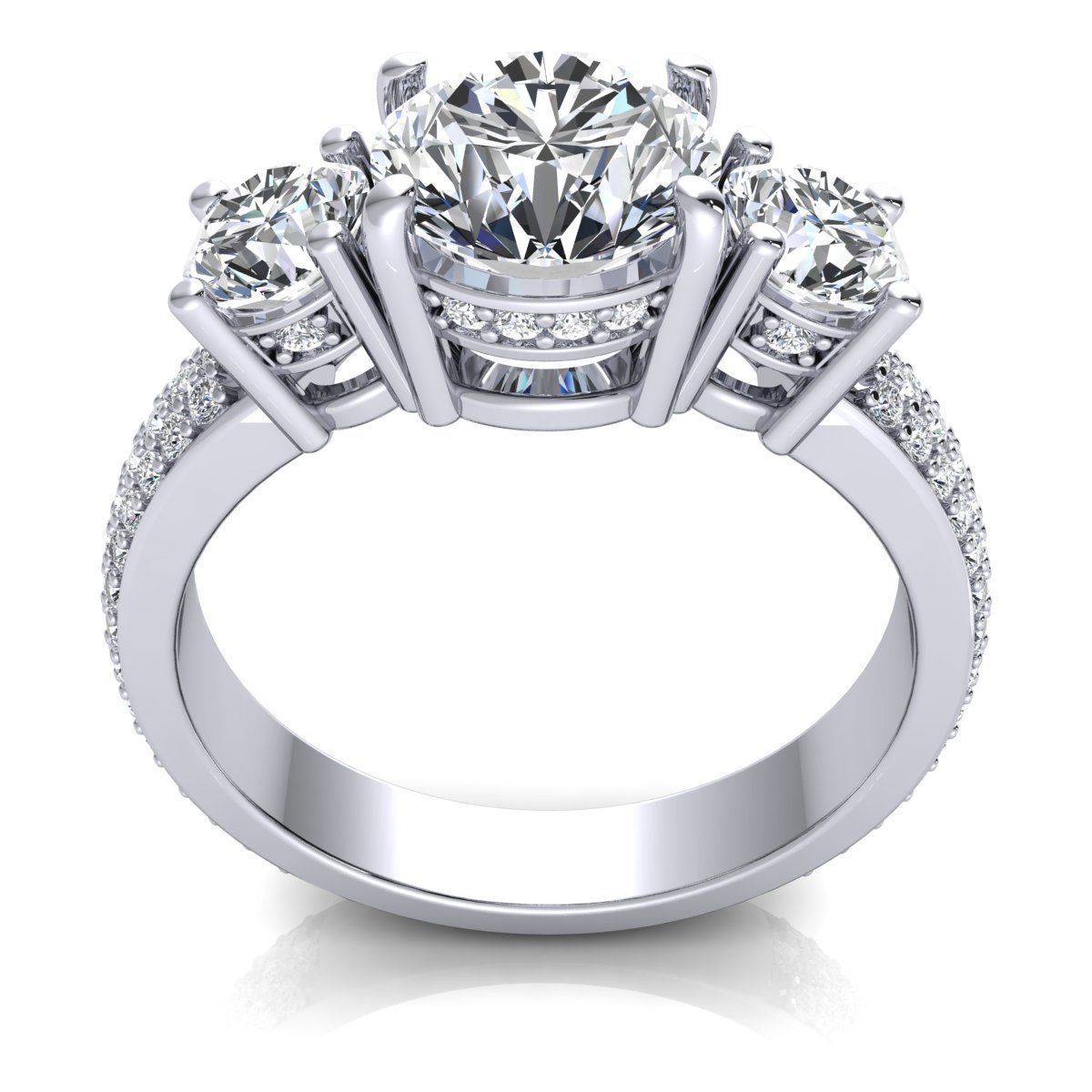 Royal Woman Diamond Ring 3d Model Print 3D print model_3