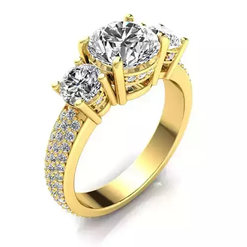 Royal Woman Diamond Ring 3d Model Print 