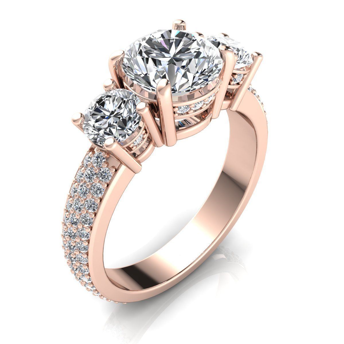 Royal Woman Diamond Ring 3d Model Print 3D print model_1