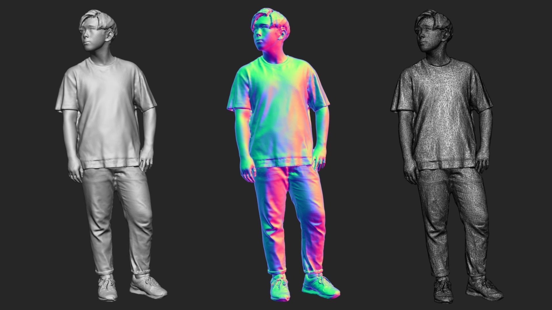 A Relaxed Young Man Looking Sideways 3D model_6