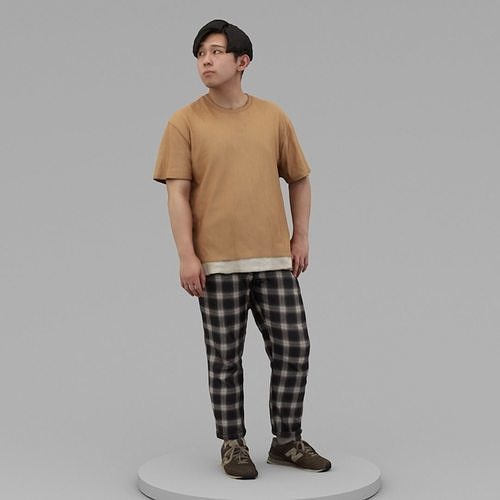 A Relaxed Young Man Looking Sideways 3D model