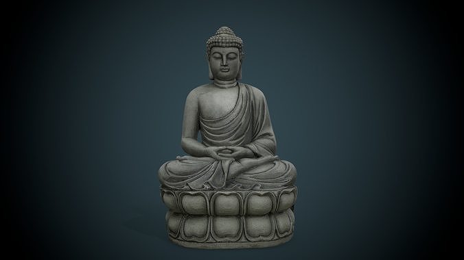 Buddha statue Low-poly 3D model