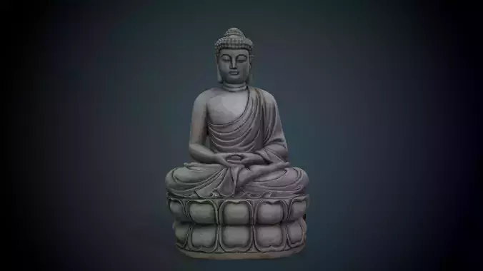 Buddha statue Low-poly 3D model