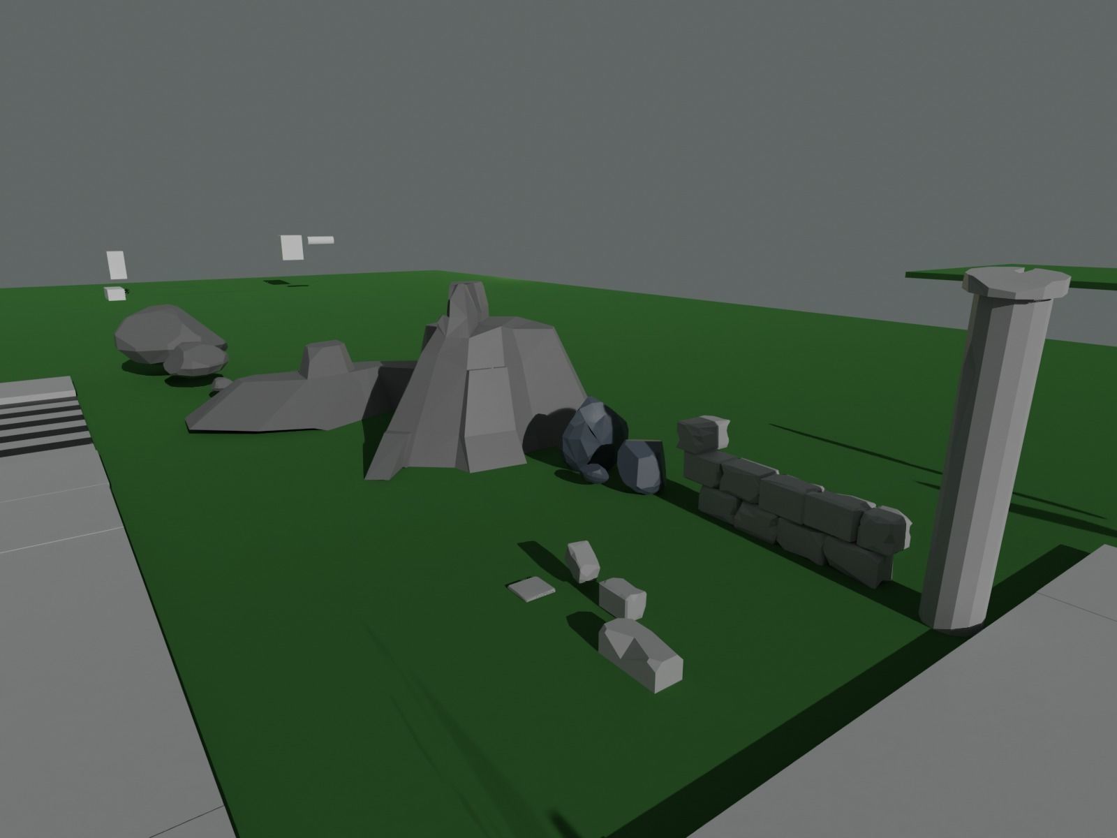 Low Poly Zombie Town Low-poly 3D model_8