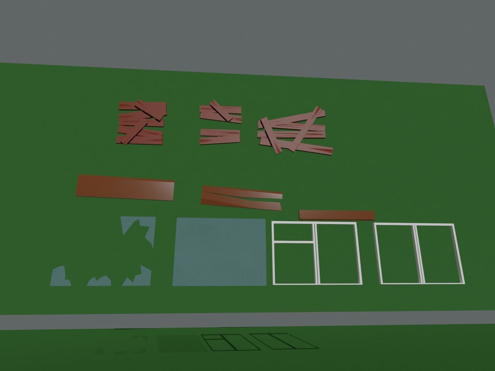 Low Poly Zombie Town Low-poly 3D model_10