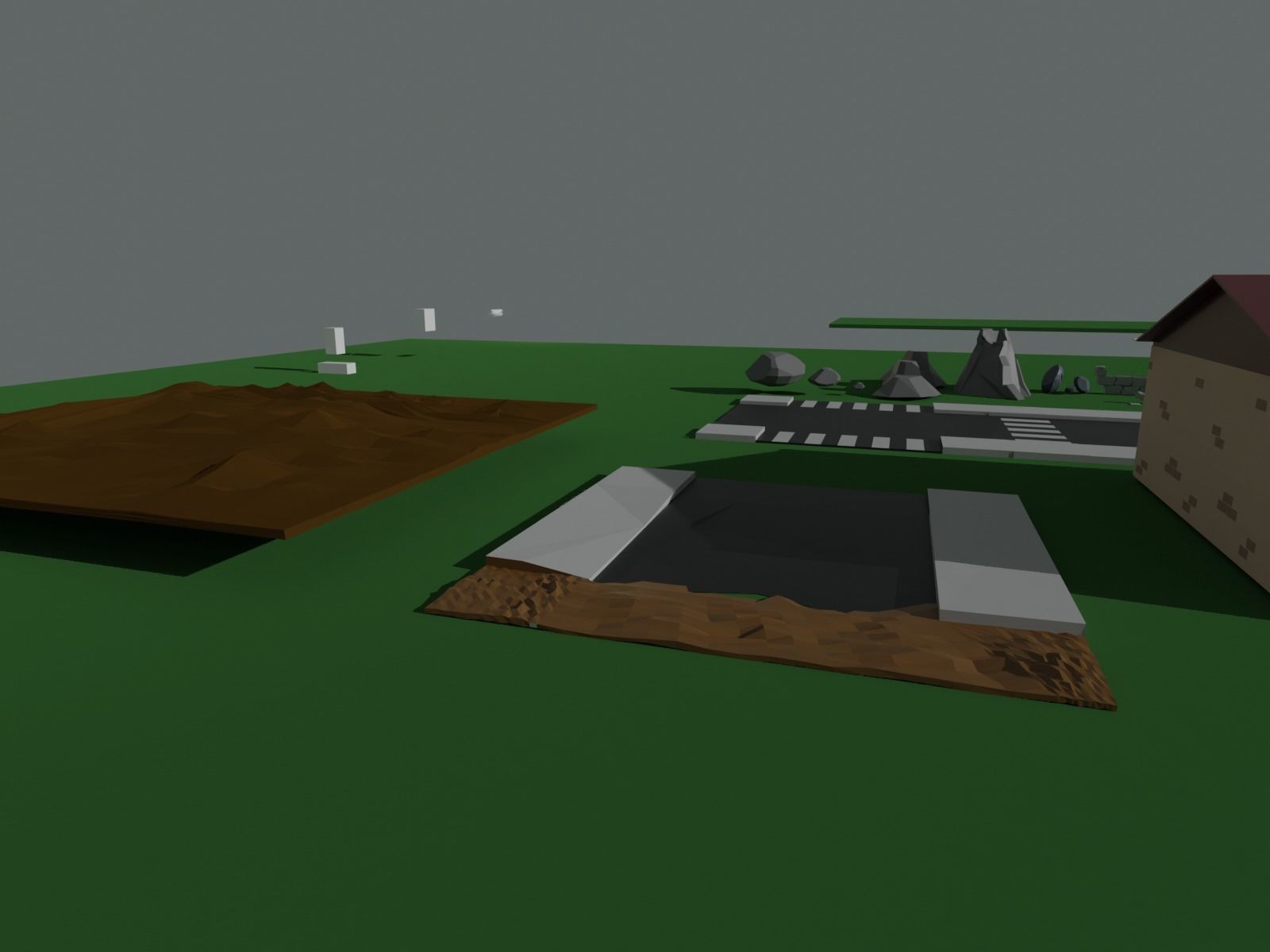 Low Poly Zombie Town Low-poly 3D model_7