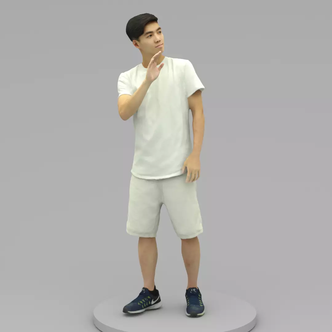 A Young Man Saying Hi 3D model_0