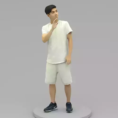 A Young Man Saying Hi 3D model A Young Man Saying Hi 3D model