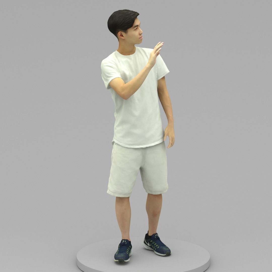 A Young Man Saying Hi 3D model_2