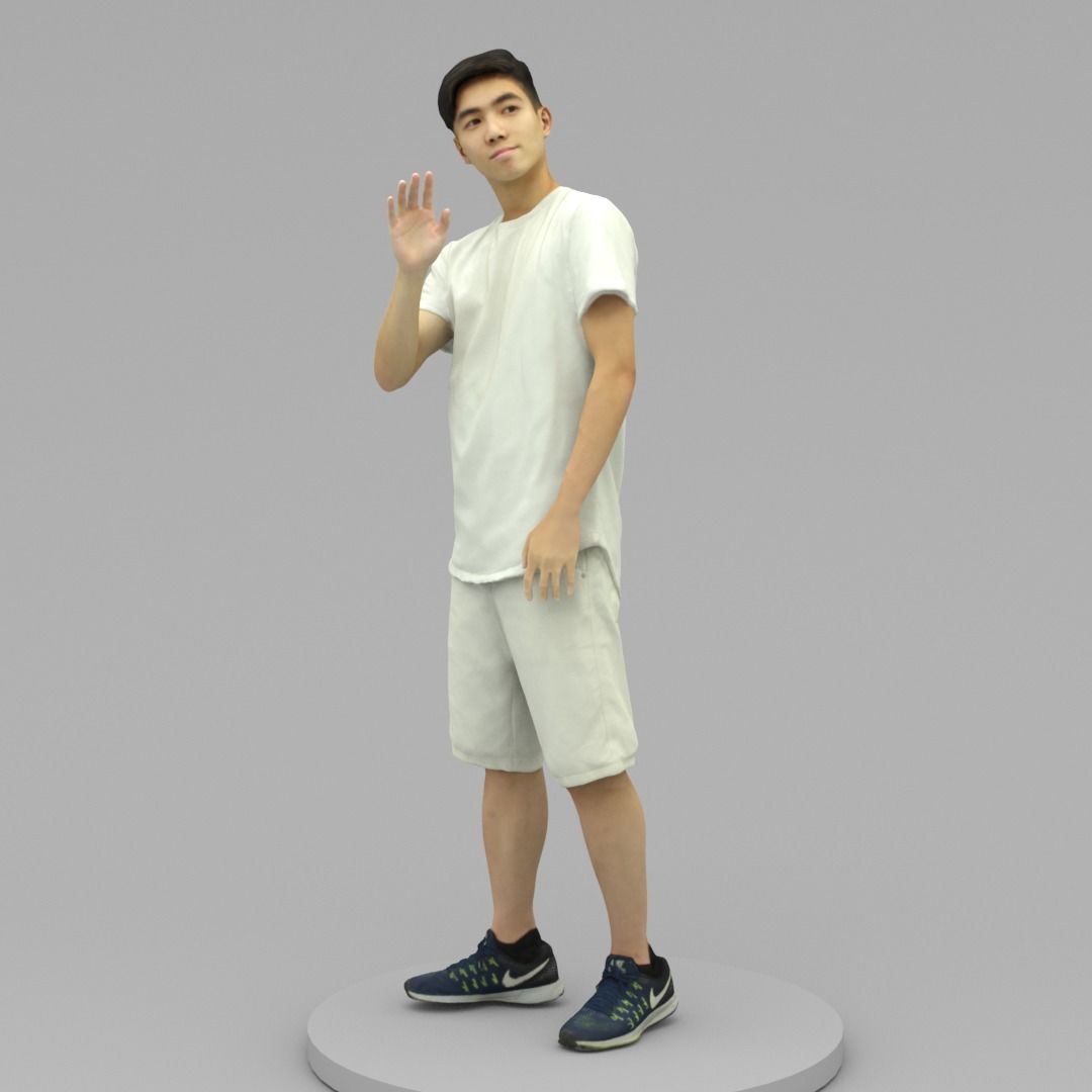 A Young Man Saying Hi 3D model_1