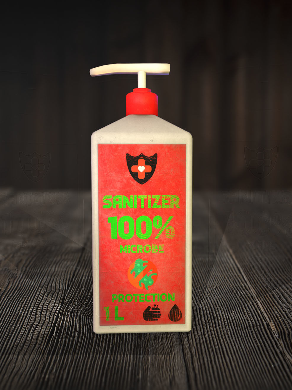 Sanitizer - antiseptic for hands Low-poly 3D model_1